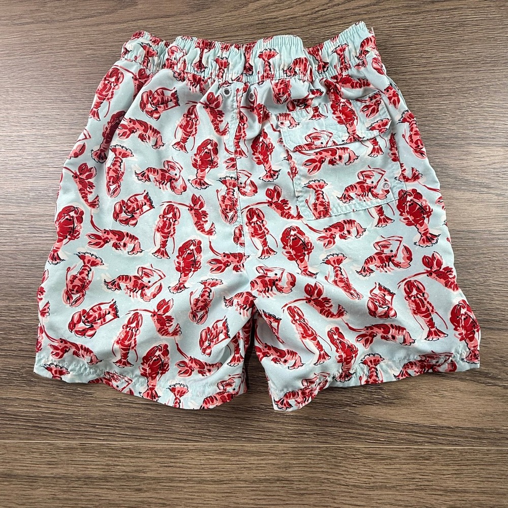 Brooks Brothers Boys Blue Lobster Print Swim Trunks Shorts Size 12 Preppy Summer - Picture 13 of 16